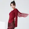 Ropa de Práctica de Danza Clásica Original para Mujer, Elegante y Dinámica, con un Diseño de Estilo Chino, Body de Gasa para Danza China y Entrenamiento Corporal