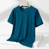 Amazon Transfronterizo Verano Hombres Ocio Deportes Seda de Hielo Manga Corta Color Sólido Vestido Papá Moda Camiseta Cuello Redondo