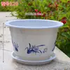 Maceta de Plástico Redonda Engrosada de Tamaño Grande para Plantas Verdes en Maceta, Maceta para Plántulas de Pothos, Balcón Interior con Charola, Venta al Mayoreo