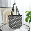 Bolsa Tote de Ombro Estilo Coreano com Letras Patchwork Multiuso Bolsa Casual Trabalho Bolsa Balde Bolsa Feminina Bolsa de Compras Tendência Coreana