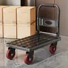 Carrinho pequeno de puxar com a mão, dobrável, leve, portátil, plataforma para transportar mercadorias, carrinho de compras, carrinho pequeno para buscar encomendas