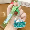 Adorno Creativo de Llavero de Velero con Arena Movediza de Dibujos Animados, Botella a la Deriva con Arena Movediza del Océano, Colgante de Buena Suerte, Regalo
