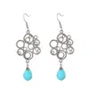 Pendientes de gota de agua de turquesa hueca de tendencia europea y americana, pendientes bohemios, fabricantes de joyas de comercio exterior transfronterizo al por mayor