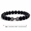 Pulseira de Contas de Haltere de Pedra Vulcânica que não Desbota Nova Retrô Turquesa de Alta Qualidade Acessórios de Moda Versátil Joias Masculinas