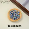 Cuentas Redondas Cloisonné Azul Antiguo Esmalte de Goteo Estilo Chino Hueco Cuentas Sueltas Pulsera Collar Llavero Cuentas Espaciadoras