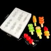 Mini Juguete de Comida Brocheta Pequeña de Fresa Maíz Brocheta de Fruta Hamburguesa Fondant Arcilla Pegamento Pinza Molde de Silicona