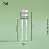 Suministros del Fabricante Botellas de Plástico con Tapa de Aluminio Transparente para Mascotas, Botellas Vacías Cilíndricas, Botellas Dosificadoras para Polvo y Líquido, Botellas con Tapa de Aluminio de Rosca