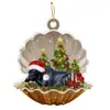 Europa e Estados Unidos transfronteiriços nova decoração de árvore de Natal pingente fofo de cachorro concha pingentes de Natal presentes para crianças
