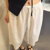 Pantalones blancos cropped simples y casuales para mujer, pantalones anchos versátiles de ajuste relajado para verano, pantalones de pijama, pantalones casuales adecuados para usar al aire libre