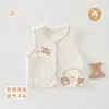 Chaleco Cálido para Bebé para Primavera y Otoño, Chaleco Acolchado de Algodón para Bebés, Chaqueta sin Mangas para Niños, Top de Algodón Puro para Recién Nacidos que Protege el Vientre