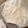 Calcinhas Femininas de Algodão Puro com Renda Sem Costura, 10A Antibacterianas 100% Algodão com Entrepierna Estendido Estilo Desejo Puro Algodão Bebê Grau A para Mulheres