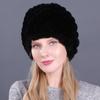 Suministro Sombrero de Invierno para Mujer de Piel de Conejo Rex Sombrero Trenzado de Piel de Conejo Sombrero Piña Espiral de Piel de Conejo Sombrero Cálido Engrosado