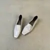 Versão em pele de ovelha~Mocassins casuais simples e versáteis, com bico quadrado, para mulheres, adequados para o trabalho e o uso diário