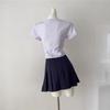Sakurajima Hermana Mayor Reductor de Edad Azul Camisa Universitaria de Manga Corta Falda Plisada Traje JK Verano Gama Alta Dos Piezas Ropa para Mujer