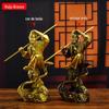 Estatueta de Latão do Rei Macaco Sun Wukong Decoração de Macaco para Casa Hall de Entrada Decoração de Sala de Estar Artesanato Presente para Negócios