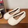 Zapatos de Piel Sintética para Mujer, Para Uso Exterior en Invierno, Mocasines de Algodón Versátiles y Modernos, Tacón Bajo, Lana de Oveja, Forro de Felpa, Mocasines Estilo Nuevo 2026