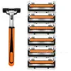 Comercio Exterior Wholesale Nuevo Modelo Negro y Naranja Navaja Manual Doble Capa Navaja de Afeitar Manual para Hombre Portanavajas del Sudeste Asiático