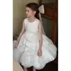 Vestido de daminha de honra branco para meninas pequenas, vestido de princesa para aniversário de meninas, vestido para apresentação de anfitriã e piano, extremamente bonito e de alta qualidade