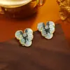 Brincos de Argola com Zircônia Borboleta Carne Imortal Super Gota de Óleo Fresco Doce Moda Brincos de Alto Padrão Estilo Mori Feminino Vento Vermelho da Internet