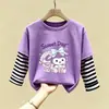 Camiseta Básica para Niña 2026 Nuevo Otoño Infantil Algodón Puro Moda Manga Larga Camiseta Casual para Niña Cuello Redondo