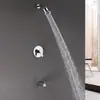 Chuveiro de Parede Embutido, Bico Economizador de Água Pressurizado, Conjunto de Válvula Misturadora de Água Quente e Fria para Banheiro de Hotel, Conjunto de Chuveiro