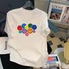 2023 Verão Puro Algodão Solto Fino Branco Manga Curta Camiseta Masculina Moda Marca Meia Manga Camiseta Masculina e Feminina Base