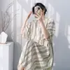 Pijamas de Nuevo Estilo para Mujer, Primavera, Otoño e Invierno, Tallas Grandes Adelgazantes de Algodón y Seda Ropa de Casa que se Puede Usar Afuera, Ropa para Aire Acondicionado, Trajes de Algodón y Seda para Mujer