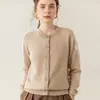 Novo Suéter de Caxemira para Bebê Outono e Inverno para Mulheres, Cardigã Espesso com Gola Redonda, Camada Base Tricotada, Suéter Quente para Mulheres