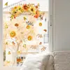 Uma Variedade de Adesivos de Janela Borboleta de Plantas e Flores em Cores de Outono para Portas e Janelas de Vidro, Adesivos de Vidro com Aderência Estática com Visibilidade Dupla Face