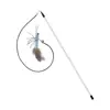 Palo extensible con pluma para gatos, juguete interactivo para mascotas para gatos, accesorios para gatos con cabeza reemplazable, nuevo favorito para gatos