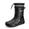 Nuevos Zapatos de Lluvia para Hombre Zapatos de Agua Caña Media Cinturilla Elástica Zapatos de Goma Antideslizantes Ropa de Exterior Pesca Suela Suave Lavado de Autos Jinete Botas de Lluvia para Hombre