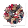 Guirlanda Americana de Dia da Independência Transfronteiriça, Guirlanda Patriótica, Decoração de Feriado Nacional, Montagem de Cena, Enfeites para Pendurar na Porta da Frente, Adereços