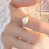 Novo Anel de Zircônia de Alta Qualidade, Estilo Cool Coreano, Elegante, Anel de Pérola Natural com Diamante de Luxo para Mulheres