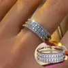 Anillo Minimalista de Lujo Ligero Transfronterizo de Zirconia Multicapa, Nuevo Anillo de Moda de Alta Gama Súper Brillante Versátil