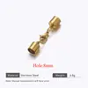 Pulseira de Corda de Couro Banhada a Ouro de Aço Inoxidável Fecho para Extremidade de Colar Design Simples de Fivela Conector de Joias DIY Acessórios