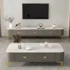 Mesa de Centro para TV em Vidro Temperado Sala de Estar Casa Apartamento Pequeno Mesa de Chá Moderna Simples Mesa de Centro Nórdica de Chão Combinação