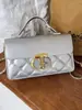 Transfronterizo 2026 Nuevo Verano de Moda Hebilla de Cierre Color Sólido Bordado Acolchado Moda Retro Bolso de Mano Bolso de Hombro Cruzado para Mujer