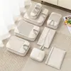 Set de cinco piezas de malla de bolsas de almacenamiento de viaje compresibles, organizador de equipaje, bolsa portátil para empacar ropa para viajes de negocios y viajes
