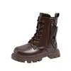 Botas de Couro para Meninas 2026 Outono/Inverno Novo Estilo Crianças Dr. Botas de Cano Curto Estilo Martens Estilo Britânico Para Crianças de Meia-Idade e Mais Velhas Moda Botas de Princesa Tendência
