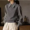 Chaleco de punto de lana 100% con cuello redondo, de otoño e invierno, para mujer, prenda exterior sin mangas, suéter de corte holgado, chaleco de exterior