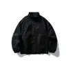Jaqueta de Trabalho Rumen Retro Cor Sólida Gola Alta Masculina Outono Nova Solta Versátil Jaqueta Harrington Top Tendência