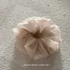 Lazo para el pelo de tela coreana rosa de encaje puramente deseable, elegante y fresco, scrunchie dulce, cuerda para el pelo dulce, scrunchie de perlas