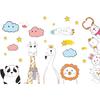 Novo LD96061 Desenho Animado Pequeno Animal Nuvens Quarto Infantil Jardim de Infância Decoração de Casa Adesivo de Parede Autoadesivo
