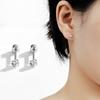 Brincos de prata de lei S925 com quatro garras, base plana, com rosca para pérolas redondas, parafusos de rosca para mulheres, pregos para o osso da orelha, brincos simples e fashion, atacado