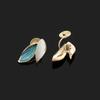 E973 Aretes de Clip de Hoja Azul Simple para Mosquito Nuevo Estilo Aretes Pequeños Sin Agujeros para Mujeres