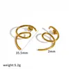 Pendientes de acero inoxidable con espiral geométrica transfronteriza, simples y únicos, pernos de acero de titanio chapados en oro de 18 quilates, pendientes que no se decoloran