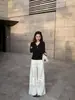 Novos Jeans Femininos Casuais Versáteis de Cintura Alta da Nova Marca LS Black Label Designer Minimalista Outono LS0035 #
