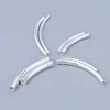 Venta al por mayor Plata de Ley S925 Plata Lisa Blanca Tubo Curvo Pequeño Tendencia Nacional Versátil DIY Pulsera Hecha a Mano Media Pulsera Accesorios de Joyería