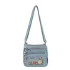 Bolso Cruzado de Mezclilla 2026 para Mujer con Bordado de Gato de Dibujos Animados, Bolso con Múltiples Compartimentos, Bolso de Hombro Dulce para Chicas Viajeras y Salir