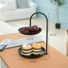 Bandeja de Armazenamento Cosmético Redonda de Camada Dupla de Ferro Forjado Criativo Atacado Prato de Frutas Rack de Armazenamento de Brincos Pulseira de Mesa